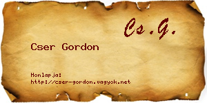 Cser Gordon névjegykártya